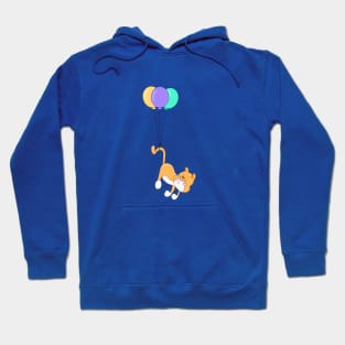 Cute Baby Cat Flying with Balloons Hoodie